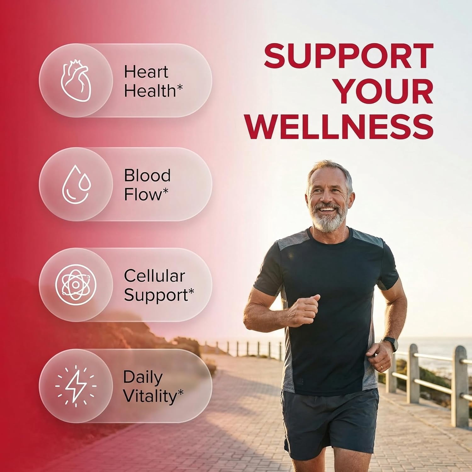 Clean Nutraceuticals COQ10 200mg Red Yeast Rice Omega 3 Magnesium Complex 500mg Niacin Zinc Vitamin K2 D3 - Heart Support Vitamins for Women & Men w/Vitamin B3, Coenzyme Q10-60 Ct