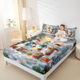 thumbnail image 4 of Manfei Cute Cartoon Snowman Queen Sheet Sets for Teen, Santa Claus Gifts Flat Sheet, Dreamy Christmas Queen Fitted Sheet, Lightweight Room Decor, 4 Pieces, 4 of 7