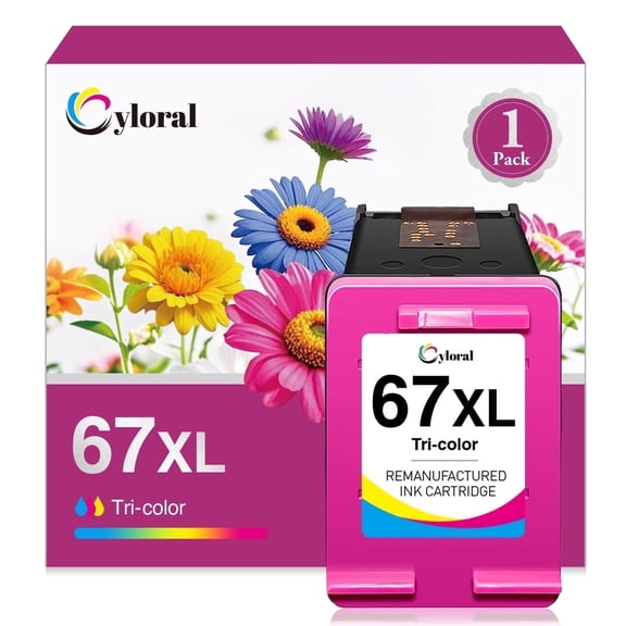 67XL Color Ink Cartridge Compatible with Printer ink 67 for DeskJet 2800 Ink for DeskJet 2755e 2734e 4155e 4258e Envy 6055e 6052 6455e Printers
