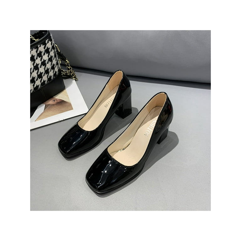 Frontwalk Ladies Dress Pump Shoes Square Toe High Heels Slip Frontwalk Ladies Dress Pump Shoes Square Toe High Heels Slip