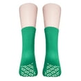 thumbnail image 4 of 2 Pairs Green Non Skid Hospital, Yoga, Pilates, Gripper Slipper Socks Men's or Women Size XL Ankle, 4 of 6