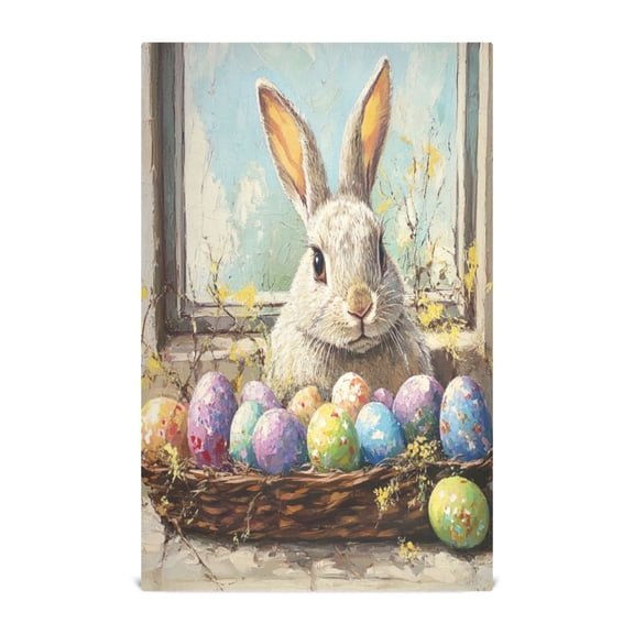 Kitchen Towel 28x18 Inches x1，Plate Towel, Decorative Towel, Napkin, Tea Towel Tea Towels For Kitchen Dish Cloths & Dish Towels Cute Easter Bunny and Eggs