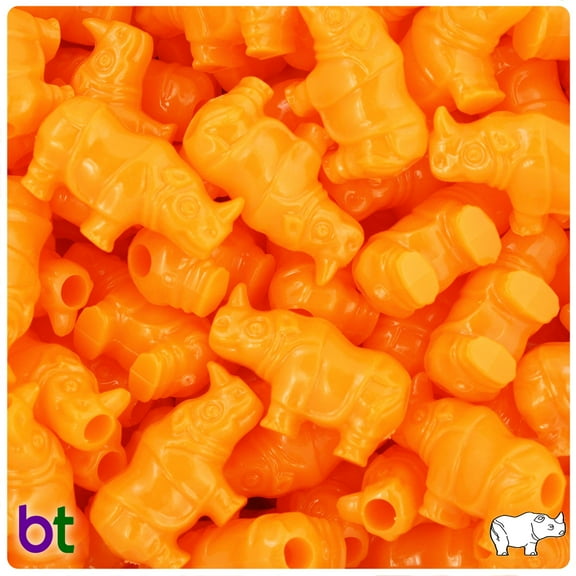 BeadTin Orange Opaque 25mm Rhino Pony Beads (24pcs)