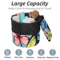 thumbnail image 2 of PhooArto Travel Cosmetic Bags Barrel Makeup Bag, Multifunctional Toiletry Bucket Bags Round Organizer Storage Pocket, Flying Butterflies Pattern, 2 of 6