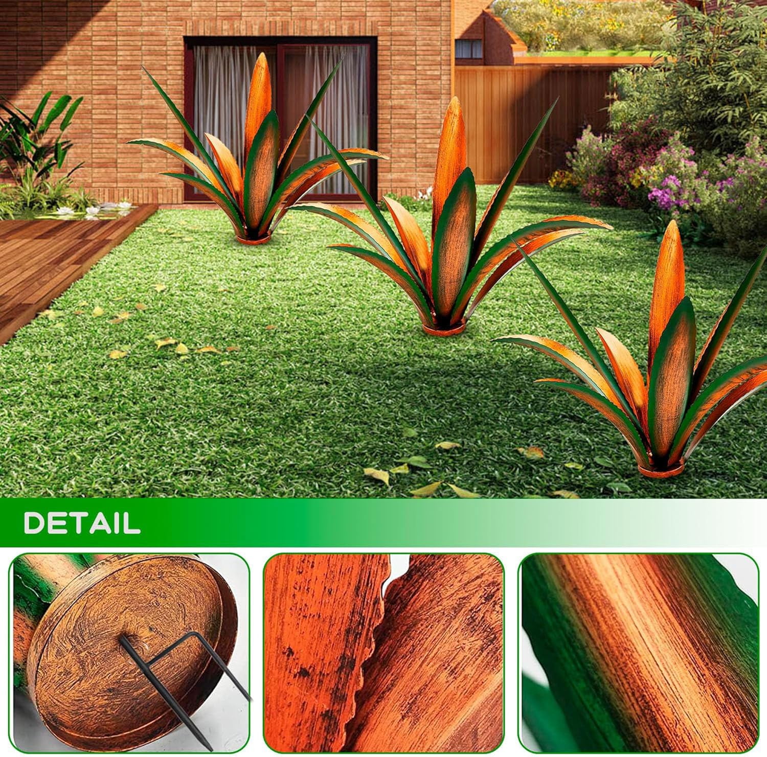 Tequila Rustic Sculpture - DIY Metal Agave Plant Figurines for Outdoor Patio Yard, Backyard Decor, Garden Ornaments Outdoor, Present for Mum/Women, Yard Stakes and Planters