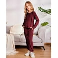 thumbnail image 5 of Arshiner Girls 2 Piece Outfit Sweatsuits Set Kids Velour Sweatshirts & Sweatpants Tracksuits Set for Girls, 5 of 8