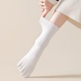 thumbnail image 4 of Ruffle Accent Toe Socks Breathable Fabric Sock for Casual Outfits and Long Hours Daily Wear Separated Toe Socks, 4 of 9