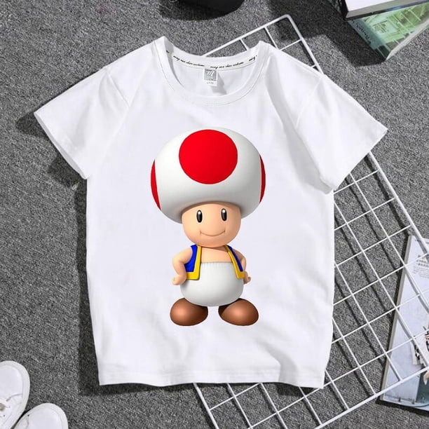 Economía Universidad Super Mario padre hijo serie de dibujos animados Anime figura Toad Toadette verano Casual cuello redondo manga corta vestido familiar zhangmengya LED