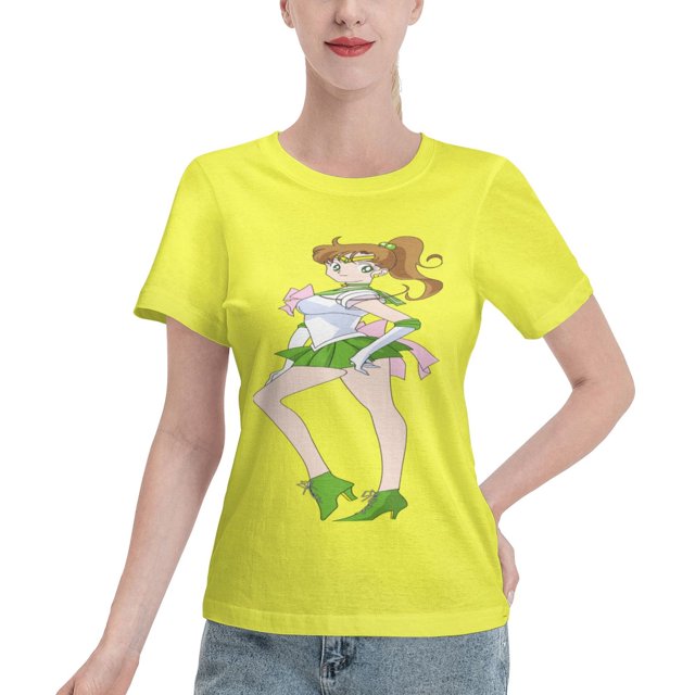 T-Shirt Basique à Manches Courtes pour Femmes Sailor Moon Makoto Kino