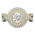 thumbnail image 2 of Dazzlingrock Collection IGI CERTIFIED Round Lab Grown White Diamond Crisscross Split Shank Engagement Ring for Women (2.05 ctw, Color H-I, Clarity SI2) in 14K Yellow Gold, Size 9.5, 2 of 6