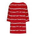 thumbnail image 5 of Scyoekwg Plus Size 3/4 Sleeve Tops for Women Crew Neck Three Quarter Sleeves Tunic Shirt Striped Print Lightweight Ladies Blouses Trendy Casual Comfy Loose Blouses (Red,XXL), 5 of 6