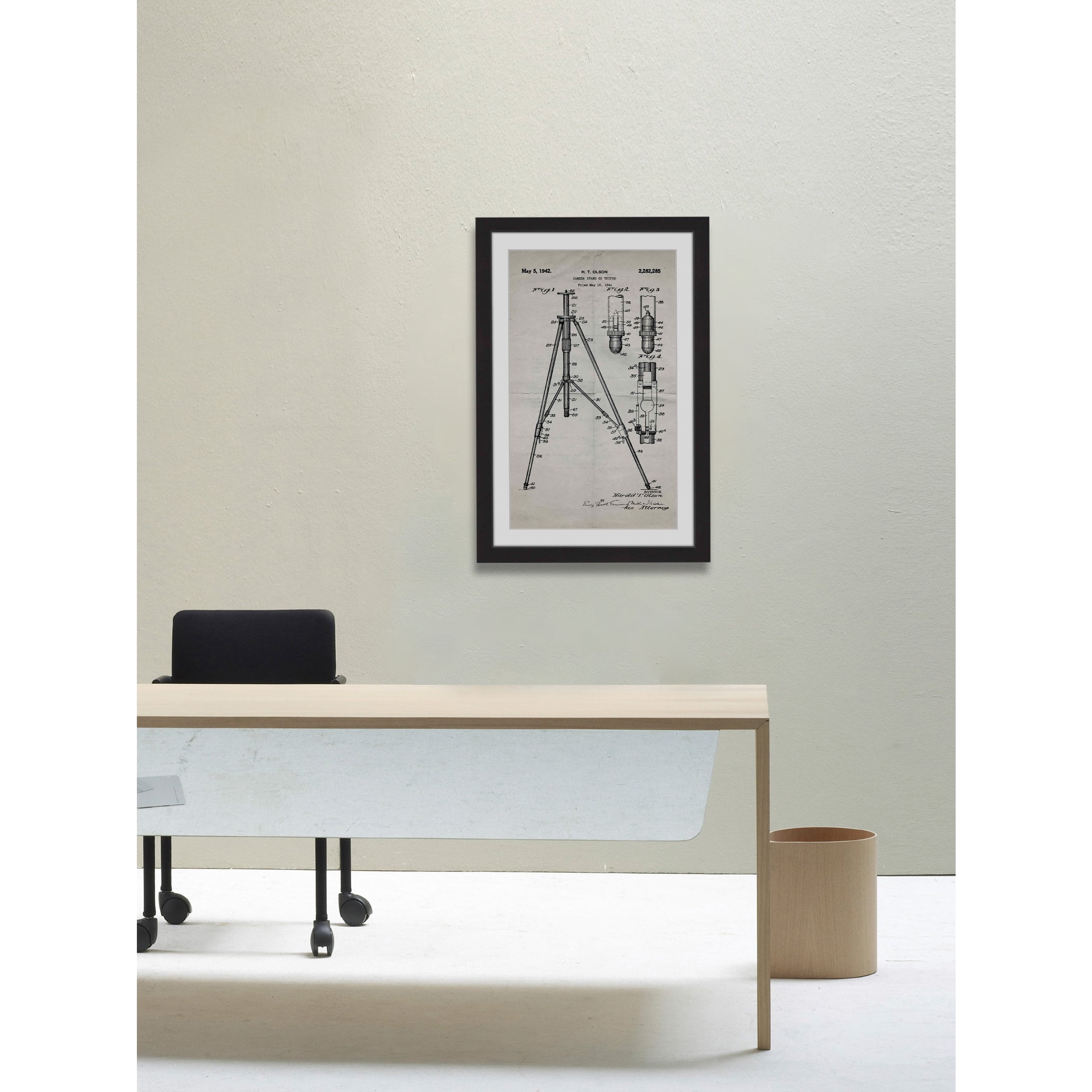 "Tripod 1942 Old Paper" Framed Painting Print