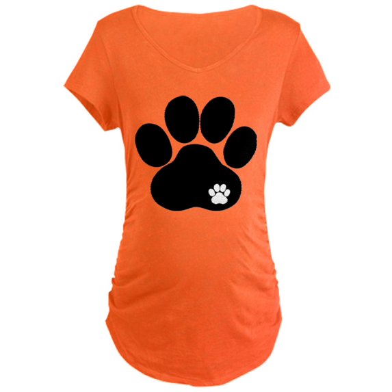 CafePress - Double Paw Print Maternity Dark T Shirt - Maternity Dark T-Shirt