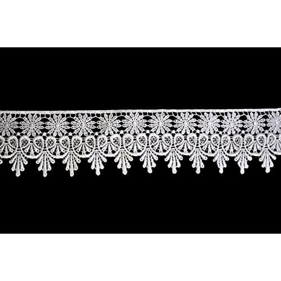 Altotux 2.5 inches White Venice Guipure Lace Trim By Yard