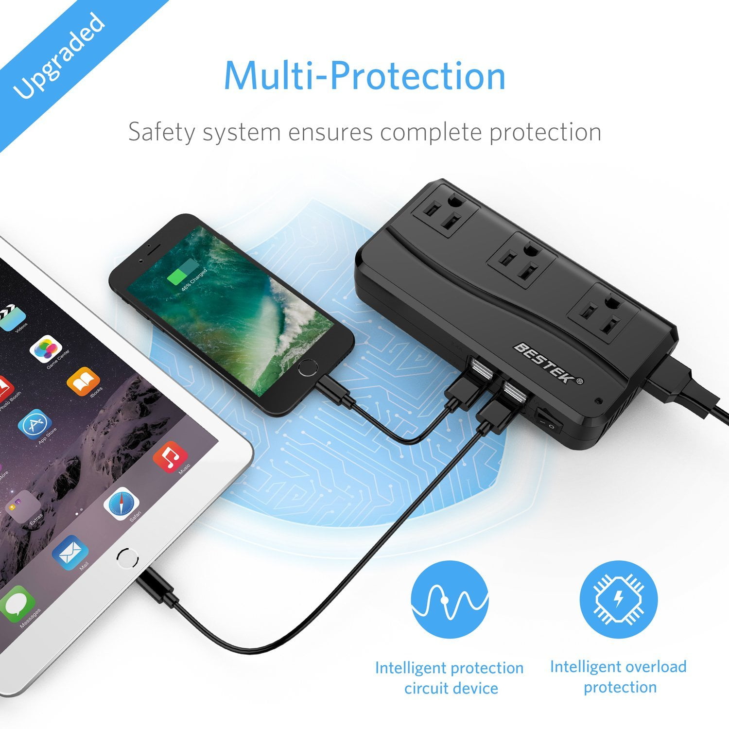 BESTEK International Universal Worldwide Travel Adapter Converter 220V to 110V surge protector