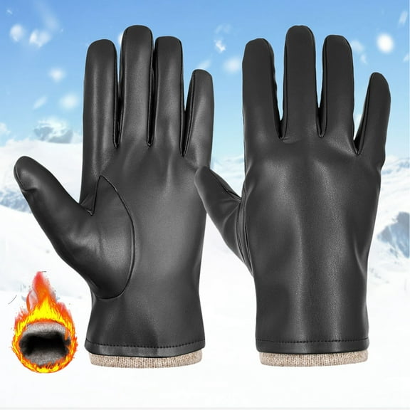 Male And Female 2024 Autumn And Winter Solid Color Versatile Windproof And Thick Cold Leather Gloves Gloves Mittens Men Winter Warm Mittens for Women Cold Weather Heated Winter Gloves Mittens Toddler