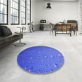 thumbnail image 4 of Ahgly Company Machine Washable Indoor Round Transitional Light Slate Blue Area Rugs, 5' Round, 4 of 7