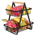 thumbnail image 1 of 2 Tier Vegetable Racks, Vegetable Fruit Storage Basket Stand Fruit Bowl Metal Detachable Fruit Vegetable Holder Storage, 1 of 5