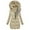 Beige, variant on Frostluinai Womens Thicked Winter Coats Sherpa Fleece Lined Mid Long Puffer Jackets Zip up Hooded Thicked Parka Jackets Solid Quilted Outerwear with Pocket