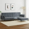 thumbnail image 1 of vidaXL Canapé-Lit 2 Places avec Repose-Pieds Velours Gris Foncé, 1 of 5