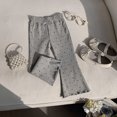 thumbnail image 4 of Karoyedx Little Girls Joggers Toddler Girls Wide Leg Sweatpants Elastic Waist Pants with Pockets Athletic Loose Casual Baby Kids Clothes Light Gray Size,3-4 Years, 4 of 9