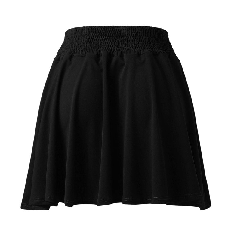 Vedolay Women's Summer Elastic High Waist Pleated Solid
