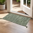 thumbnail image 4 of Green Tassel Layering Rug, Boho Tassel Accent Floor Mat, Green Woven Textured Area Rug, Farmhouse Rustic Decorative Rug, for Entryway, Living Room, Bedroom Decor, 4 of 7