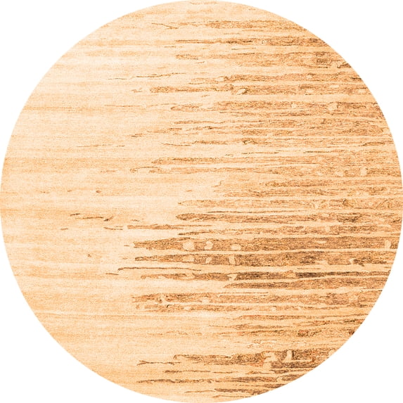 Ahgly Company Indoor Round Abstract Orange Contemporary Area Rugs, 7' Round