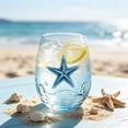 thumbnail image 7 of Japceit Ocean Themed Stemless Wine Glass, Watercolor Blue Print Clear Tumbler, Nautical Beach Style Cup, For Wine Water Juice, Coastal Home Bar Drinkware Gift, 7 of 7
