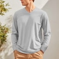 thumbnail image 7 of GrmtClth Long Sleeve Shirts for Men Comfortable V-Neck Classic Tops Solid Color Trendy T-Shirts Lightweight Clothes Light Gray S, 7 of 7