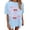 Light Blue, variant on Tops For Women T-Shirts Oversized Cherry & Bow Print Graphic Summer Short Sleeve Fashion Clothing Beige L