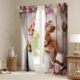 thumbnail image 3 of Homewish Bohemain Cowboy Tribal Curtains Pack of 2 (42x84 Each),Rustic Highland Cattle Curtains Blackout,Kawaii Flower Floral Bedroom Curtains For Girl Boy,Luxury Bedroom Decor, 3 of 6
