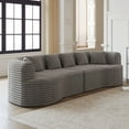 thumbnail image 6 of 106" Oversized Sectional Sofa,Modern Corduroy Memory Foam Sofa Cloud Sofa with Deep Seat for Living Room,Grey, 6 of 7