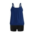 thumbnail image 4 of UTSJKR Women's Tankini Swimsuits Bathing Suit Two Piece Tummy Control Swimwear Banded Bottom Tank Tops with Shorts Blue XXXXL, 4 of 4