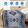 Blue Aztec Cooling Blanket, Lightweight Breathable Summer Throw Blanket ...