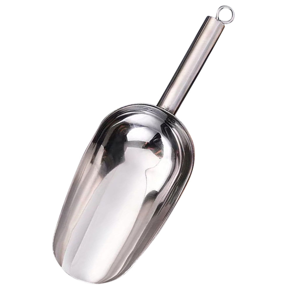Raindrops Stainless Steel Ice Scoop for Kitchen Use Silver Perfect for Crushed Ice Candy Nuts 7.87 Inches