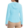 thumbnail image 6 of Hfnxid Sun Shirts for Women Lightweight UPF 50+ Long Sleeve Hoodies Quick Dry Full Zipper Blouses Outdoor Athletic Top Light Blue XXL, 6 of 8