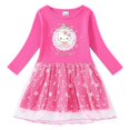thumbnail image 1 of Hello Kitty Robe Princesse en Coton Imprimé Dessin Animé Mignon pour Enfants Robe Plissée Mode Étoile Lune Filet Manches Longues Jupe Décontractée pour Filles, 1 of 6