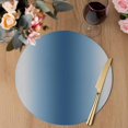 thumbnail image 3 of Navy Blue Grey Ombre Round 13 Inch Placemats Set of 6, Farmhouse Gradient Minimalist HeatResistant Non Slip Place Mats for Dining Table, Wipeable Braided Kitchen Table Mats for Housewarming, 3 of 9