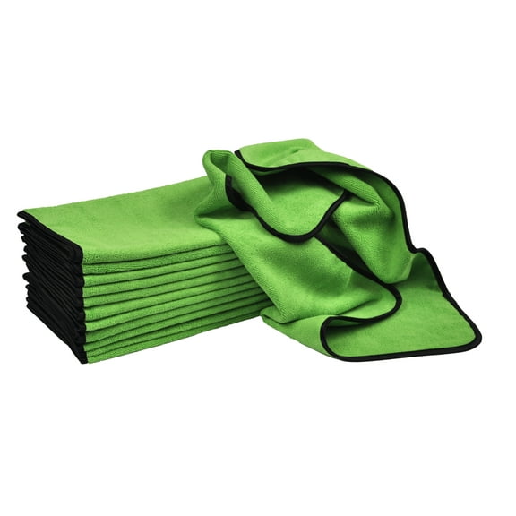 Detailer's Preference® Terry Weave Microfiber Towels 16" x 24" 390gsm 12 Pack Green