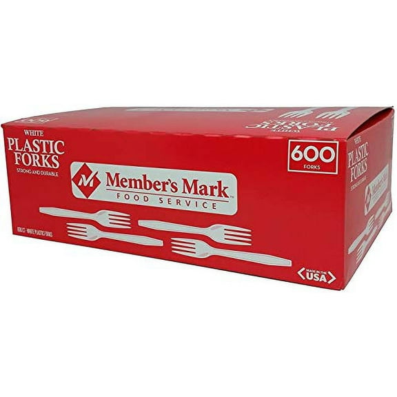 White Plastic Forks,, 600 Count (Pack of 36)