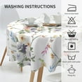 thumbnail image 5 of Rustic Round Floral Tablecloth 60 Inch Waterproof Flowers Print Spring Round Tablecloth with Wrinkle Resistant for Party, Picnic, Tabletop, Dining Room, Indoor and Outdoor Dining, Decorative Patio, 5 of 6