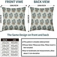thumbnail image 4 of Brown Blue Floral Block Print Pillow Covers 16x16 Set of 2 Chinoiserie Flower Leaves Outdoor Decorative Throw Pillows Farmhouse Pillowcases Linen Cushion Case Decor for Home Sofa Couch Bed, 4 of 6