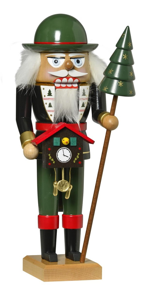 KWO Black Forest Clock Salesman German Wood Christmas Nutcracker Made