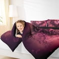 thumbnail image 4 of Manfei Gothic Style Floral Full Size Comforter Sets,Horror Halloween Spider Webs Bedding Comforter Set,Red Flower Bedding Sets For Teens,Luxury Bedroom Decor Reversible,3 Pieces, 4 of 8