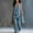 Sky Blue, variant on Women's Solid Stand Collar Sleeveless Draped Top Loose Harem Pants 2 Piece Outfit, Casual Beach Vacation Matching Set Sky Blue XL(XL)