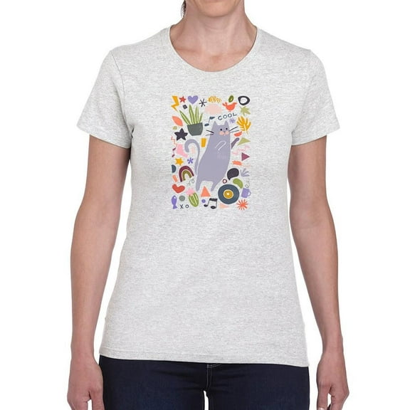 Cool Cats Collection T-Shirt Women -June Erica Vess Designs, Female 5X-Large