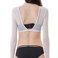 thumbnail image 3 of Minnieouse Camiseta Sexy para mujer, abrigo de manga larga transparente con cuello en V, Tops de perspectiva de malla superior, camisa corta de Prendas para la parte del cuerpo S, 3 of 6