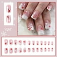 thumbnail image 4 of Yoyauz 24 PCS Christmas Fake Nail Red and White Snowflake Design Short Fake Nail, Christmas Holiday Red and White Nail Used for DIY Nail Decoration in Winter, 4 of 9