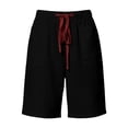 thumbnail image 7 of Cagogo Women Plus Size Bermuda Shorts Elastic Waist Casual Loose Shorts with Pockets Summer Drawstring Wide Leg Cropped Pants Lounge Beach Travel Trousers, Black M, 7 of 7